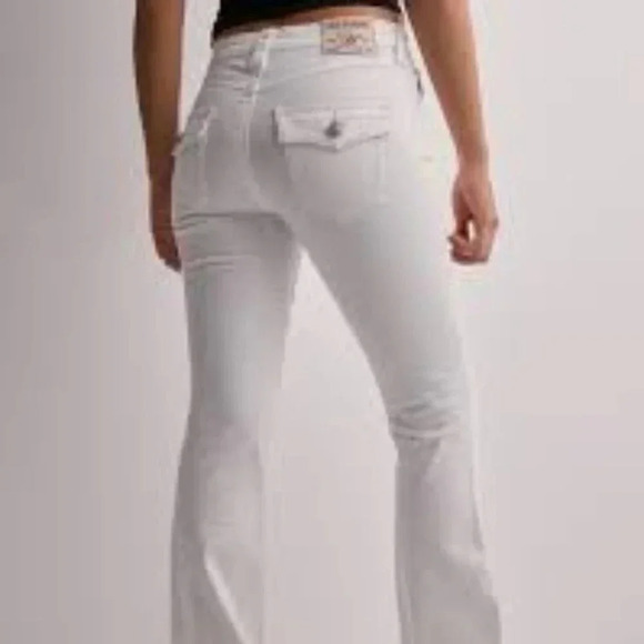 True Religion White Low Rise  Flare Distressed Jeans Y2K 30 - Picture 1 of 15